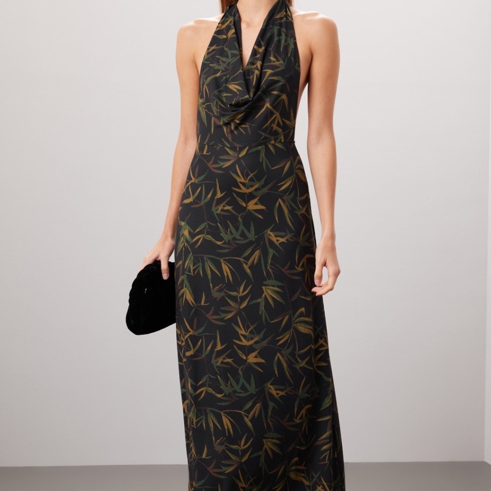 WeWoreWhat Cowl Neck, Halter Maxi Dress, Size Small